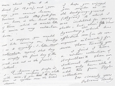 Part of letter from Hanley to J. H. Ponsonby